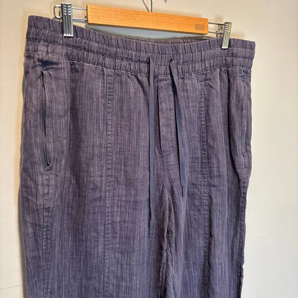 Athleta Retreat Blue Linen Pant - size Medium Tall - Image 3