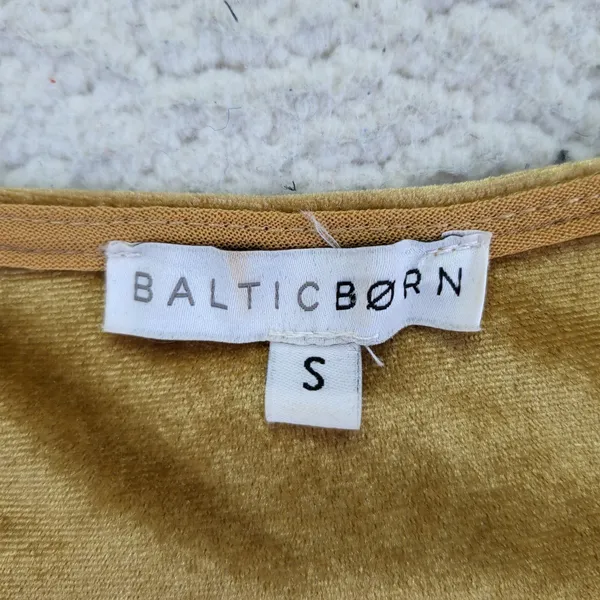 BALTIC BORN Sofia Gold Velvet Wrap‎ Maxi Dress Long Sleeve Women's Small - Image 3