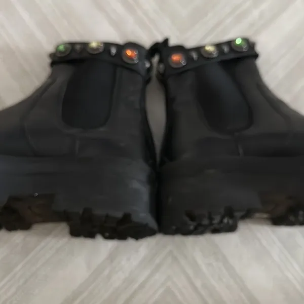 Kurt Geiger Sawyer Womens Black Embellished Leather Slip On Chelsea Boots Siz 37 - Image 3