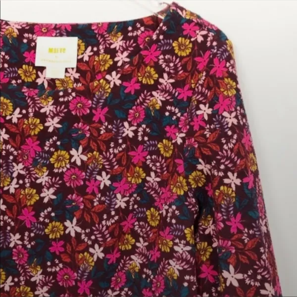 Anthropologie Maeve Floral Print Puff Sleeve Top NWT Size Medium - Image 6