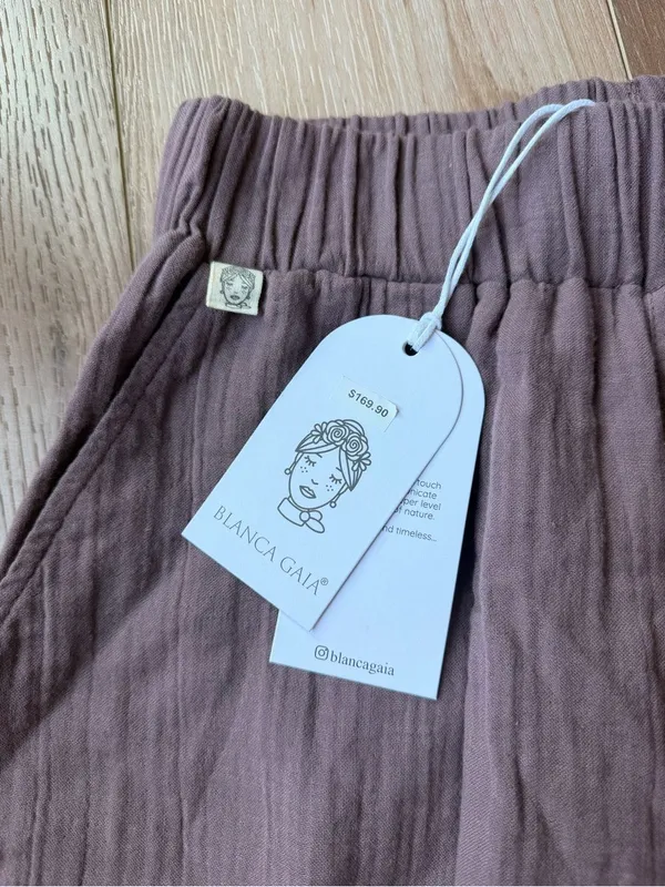 Blanca Gaia Trouser Twilight Mouve 100% Cotton Pants NWT Large - Image 2