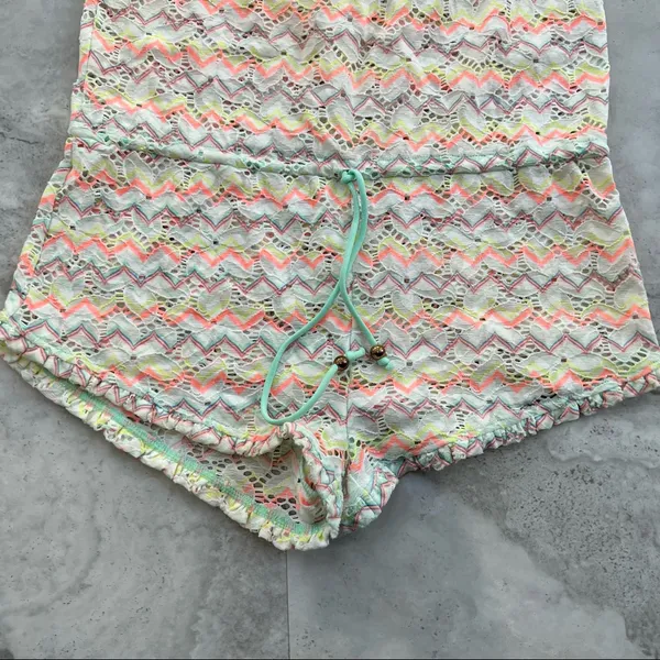 Victorias Secret‎ Swim suit Cover Up Romper Floral Neon Size Small - Image 4