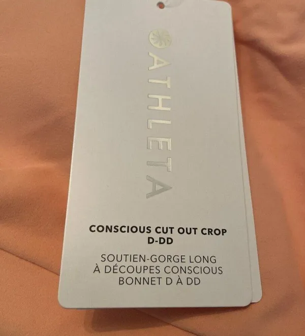 Athleta S Conscious Cut Out Sports Bra Small Cup D-DD Coral - Image 4