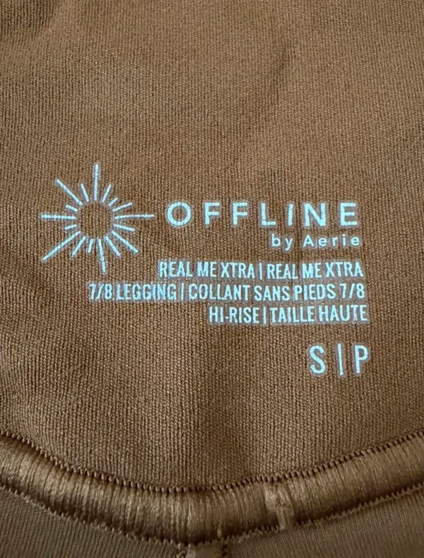 Women’s Aerie OFFLINE Real Me Xtra 7/8 Brown Leggings (Size Small) - Image 2
