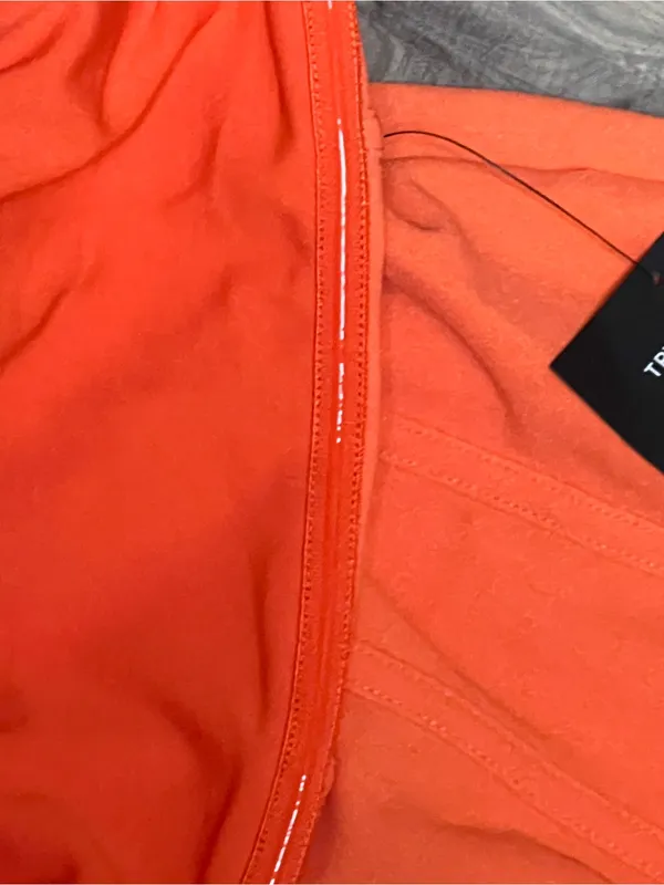 NWT Lulus Ismene Bright Orange Seamed Strapless Maxi Dress Size S - Image 4