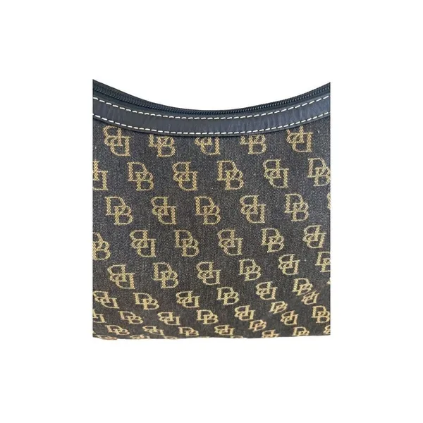 Dooney & Bourke Canvas Leather Hobo Shoulder Bag Vintage Y2K Monogram - Image 5