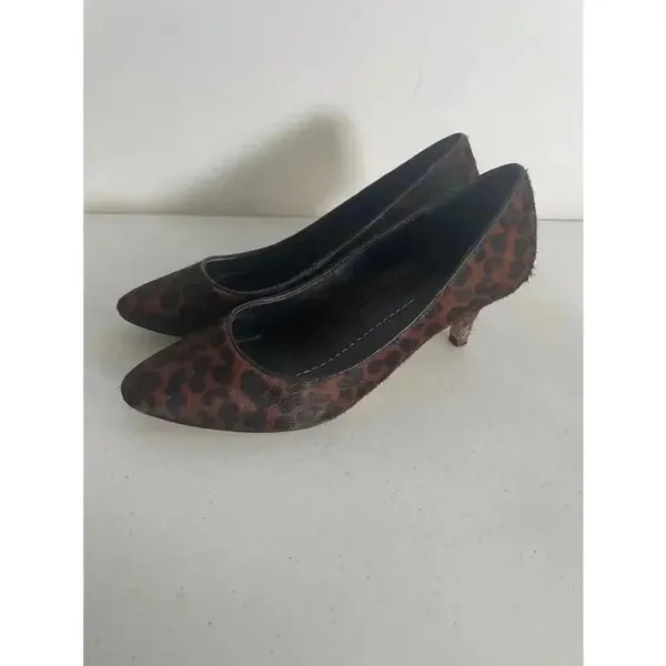 Women's DV Dolce Vita Brown Leopard Print Heels Size Calf Fur‎ 8.5 M GUC! - Image 8