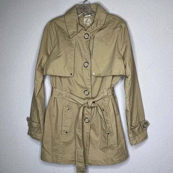 J2 by‎ JouJou Tan Belted Coat Size M - Image 4