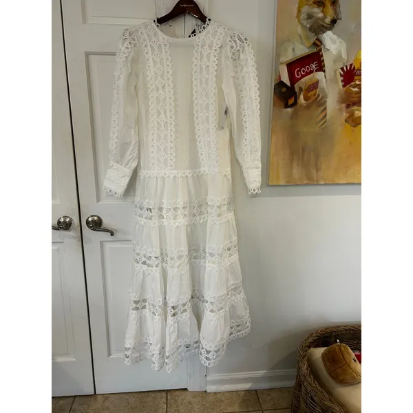 NWT NEW Layered With Love Lindsey Maxi Dress White Lace Small MSRP $178 - Image 5