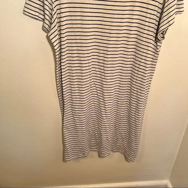 Merona Women's Size XXL T-Shirt Dress‎ Short Sleeve White Black Stripes Crewneck - Image 4