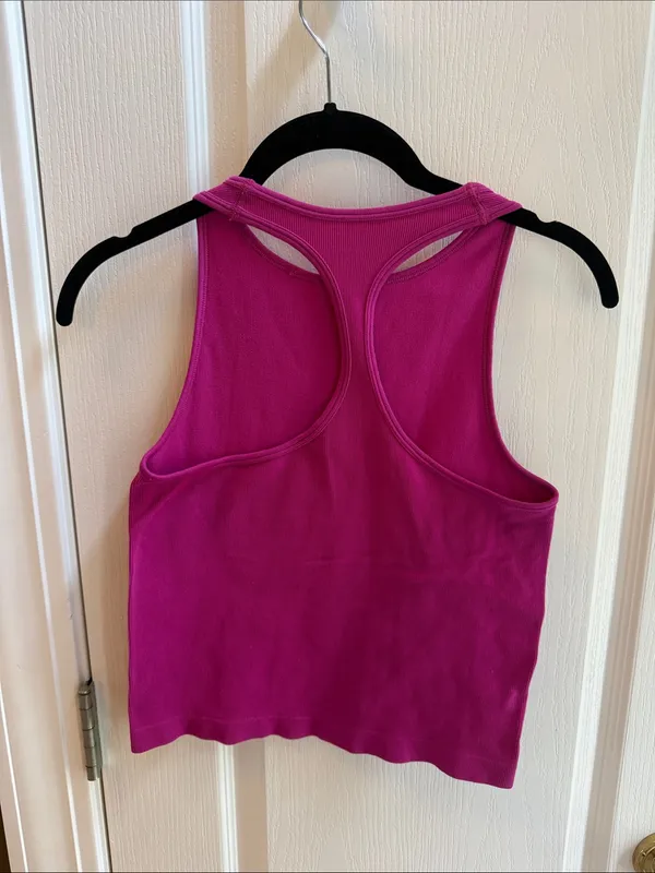 Free People Magenta Ribbed Racerback Tank M/L - Image 2