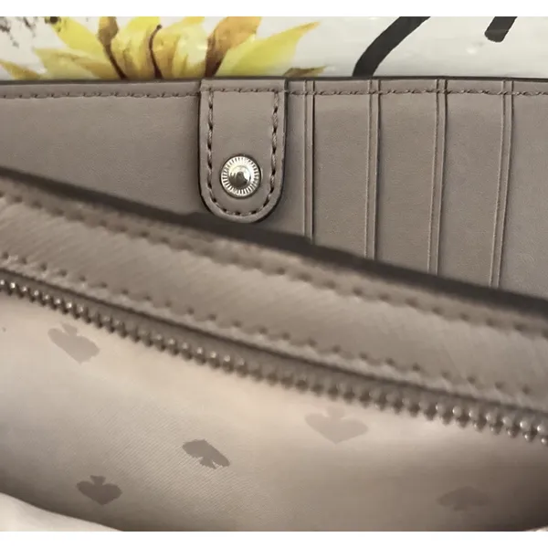 Kate Spade New York Gray Women's Bifold Wallet Zip Coin, Clear ID, Logo - Image 5