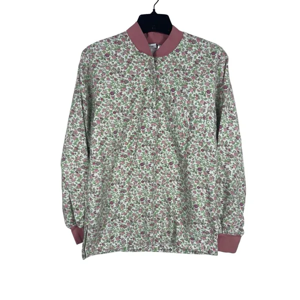 Vermont Country Store Floral Pajamas XS Pink Cotton Jogger Lounge Set Cottage - Image 2