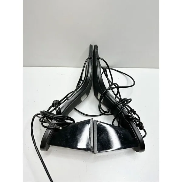 Wild Diva Sandals‎ Womens Size 9 Black Wraparound Square Toe Heels - Image 5