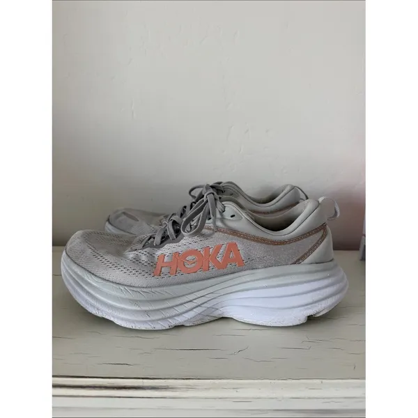 Hoka Bondi 8 Womens 10.5B Harbor Mist Lunar Rock Max Cushion Running Shoes - Image 5