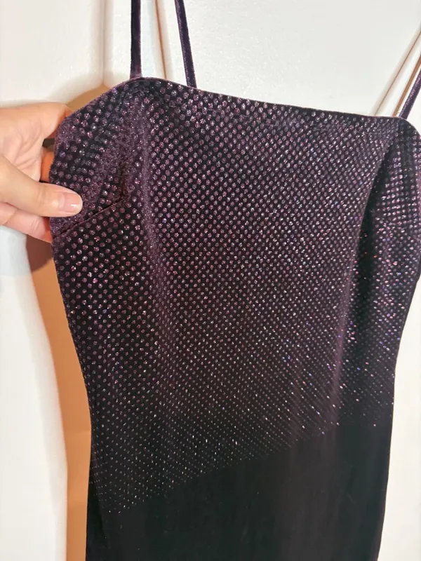 Y2K Rampage purple velvet glittery formal prom dress - Image 2