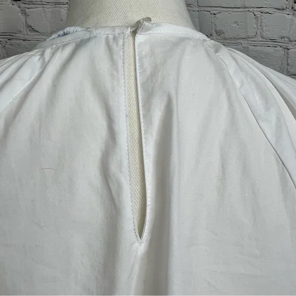 HILL HOUSE THE FRANCESCA Top High Low Keyhole Back‎ Short Puff Sleeve Size XS - Image 4