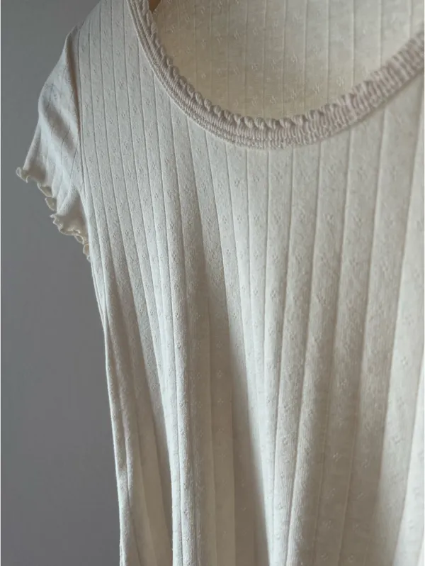 Ribbed Ruffle Short Sleeve Brandy Melville  - Image 5
