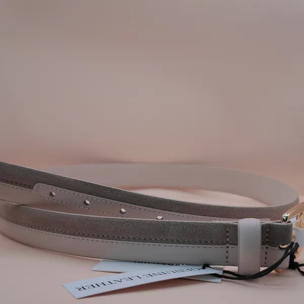 ⁠Jason Wu Leather Skinny Belt Bone‎ Off White Gold Size L JB112602 Old Money - Image 2