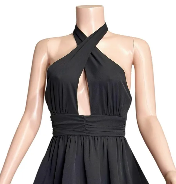 AMANDA UPRICHARD Darby Halter Mini Dress, Black, XS - Image 11