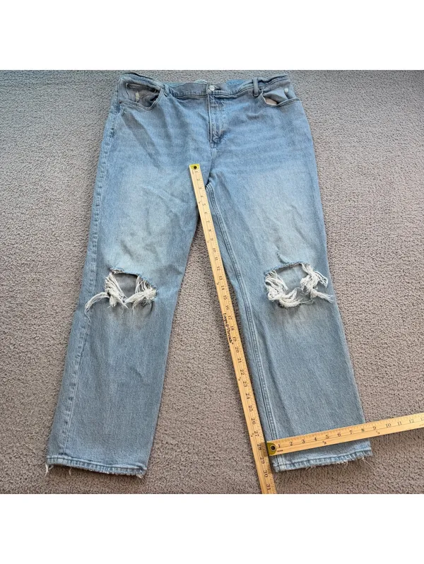 Abercrombie & Fitch The 90s Straight Ultra High Rise Distressed Jeans 35/20R - Image 4