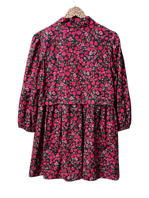 English Factory Floral Shirtdress Mini Dress 100% Cotton 3/4 Sleeves Pink Medium - Image 5