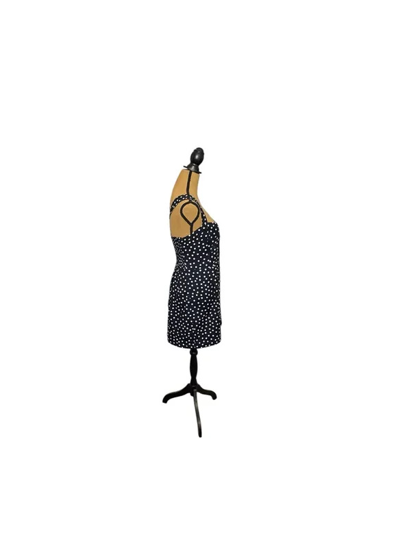 Abercrombie & Fitch NWT M Navy Polka Dot Mini Dress Sweetheart Twee Fit Flare - Image 4