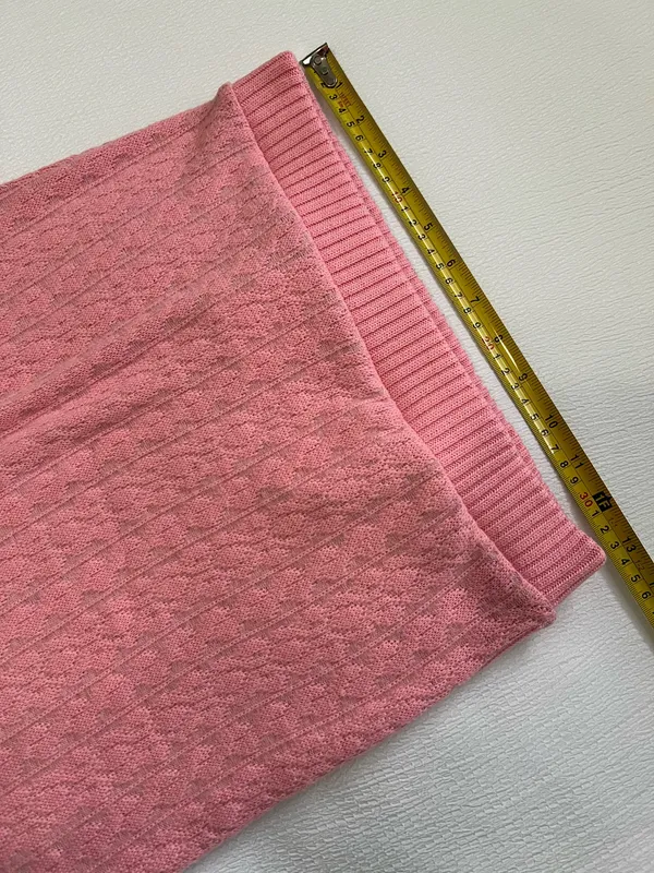 ZARA Pink Cable Knit Midi Skirt Size M High Rise Ribbed Waist Coquette Feminine - Image 5