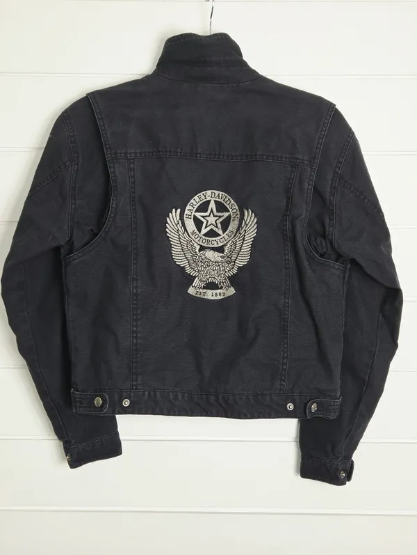 Harley-Davidson Black Women's Jean Jacket with Snap Pocket size S - Image 4