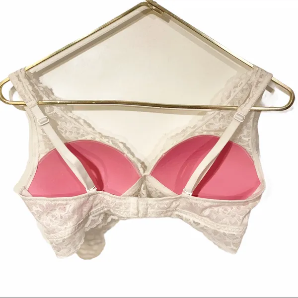 Victorias Secret Medium White Lace Padded Bra‎ Bralette - Image 4