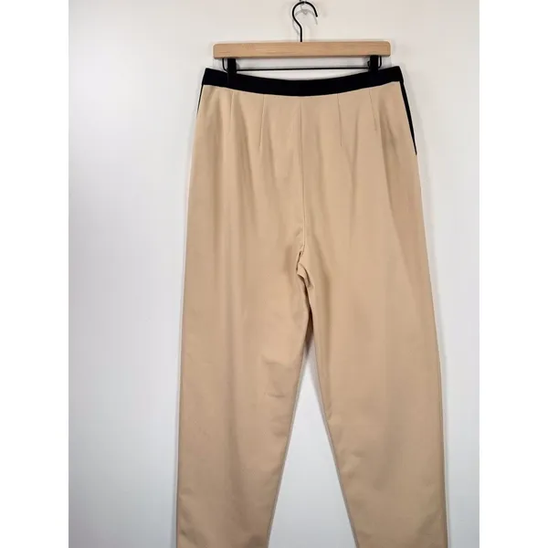 Alice + Olivia Womens Pants Beige Roy Tapered High Rise Pleated Trousers Size 12 - Image 7