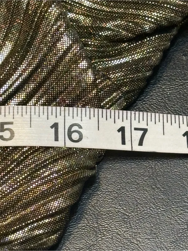 Lulu's Metallic Gold Plisse Long Sleeve Backless Romper size Small NWT - Image 13