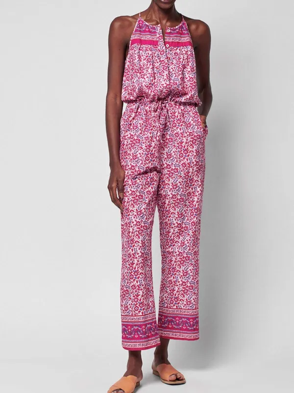 Faherty Adella Floral Jumpsuit Pink Organic Cotton Size Medium NWOT - Image 14