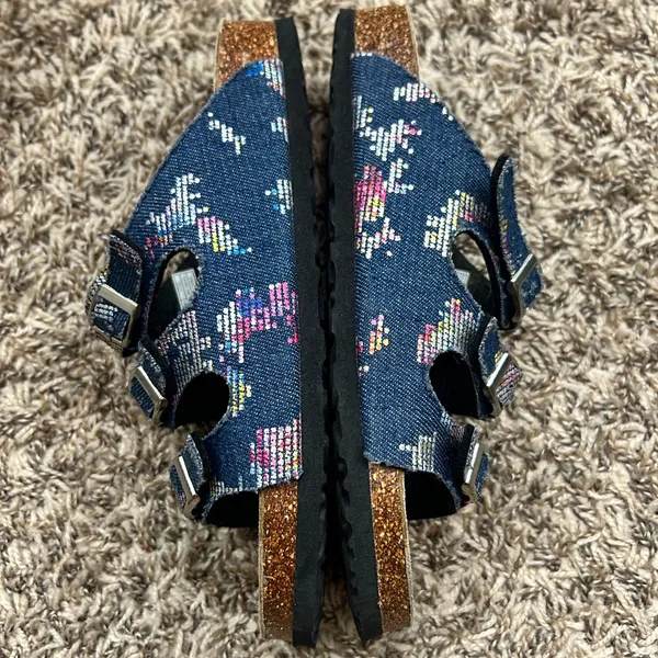 Viking Sandals Womens 37 Banff Slip On Slides Multicolor Buckle Casual Denim - Image 4