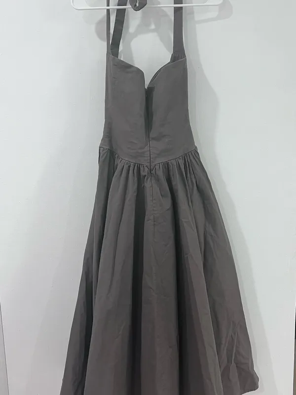 House of CB Gray Halter Maxi Dress | Drop Waist Corset | 90s Minimalist Romantic - Image 5
