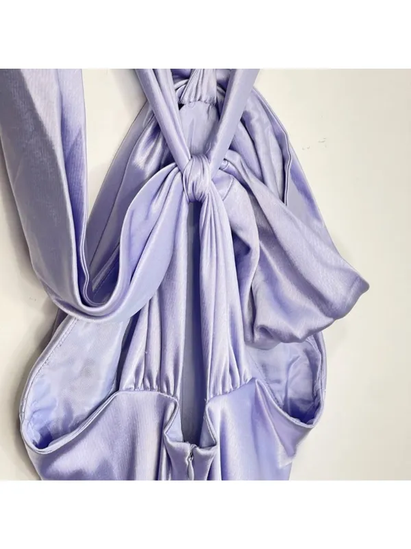 ABS Evening Allen Schwartz Purple Formal Long Dress Women Size 8 - Image 7