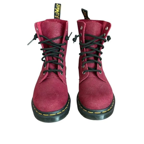 Dr Martens 1460 Pascal Combat Boots Red Cherry Glitter Womens Size 7 - Image 2