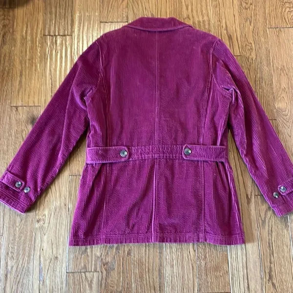L.L. Bean pink corduroy lined jacket size medium - Image 11