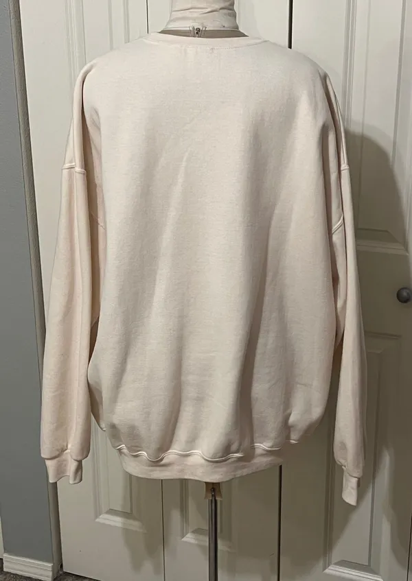 Skull House White Oversized Distressed Sweatshirt - Image 4