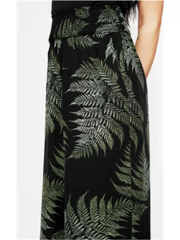 Disturbia Wide-Leg Fern Print Pants, 4 - Image 3