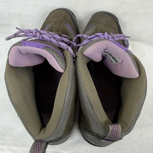 Hi-Tec Dri-Tec Waterproof Hiking‎ Boots Womens 11B Brown Purple Leather 9022 - Image 9