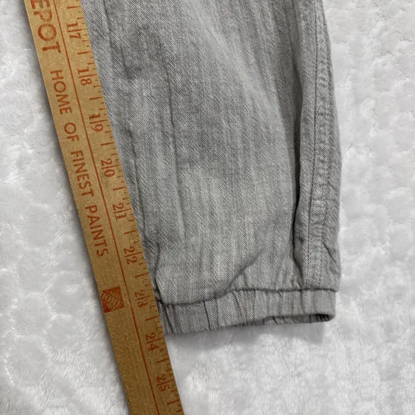 Gap Gray Chambray Utility Joggers Womens Size M Textured Casual Pants 24" Inseam - Image 9