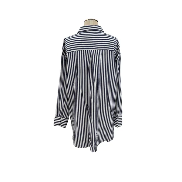 Anthropologie Maeve Bennet Beaded Sequined Button Down Shirt Striped Large‎ - Image 10