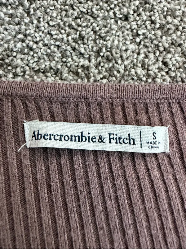 Abercrombie & Fitch Brown Ribbed Long Sleeve Scoop Neck Bodysuit Small - Image 3