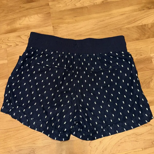 Athleta Size 6 Cabo Tide Linen 4" Inseam Shorts In Petite Diamond Navy Print‎ - Image 4