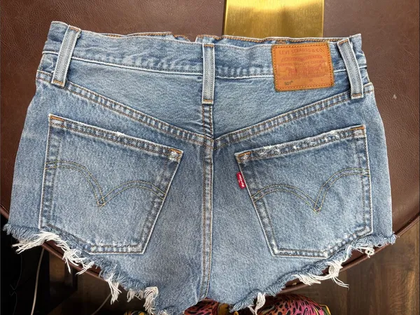 Levi's Light Blue Distressed Cutoff Jean Shorts - Image 2