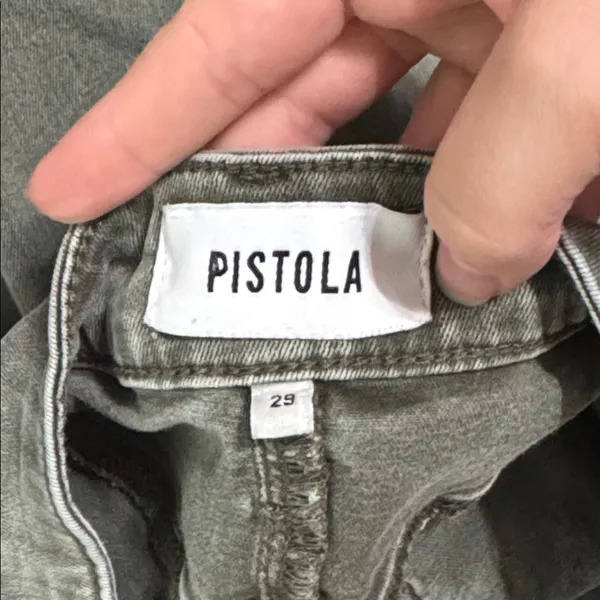 Pistola Hannah Cargo Khaki/Green Denim Zip Pocket Skinny Jeans Pants size 29 - Image 11
