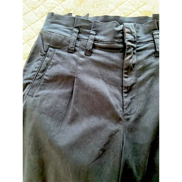 Cremieux Wide-Leg Navy Cropped Pants Paper bag waist Size 4 Casual - Image 10