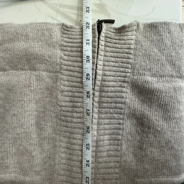 Cynthia Rowley Long Zip Cardigan M Beige Angora Wool Blend Duster Coastal Preppy - Image 12