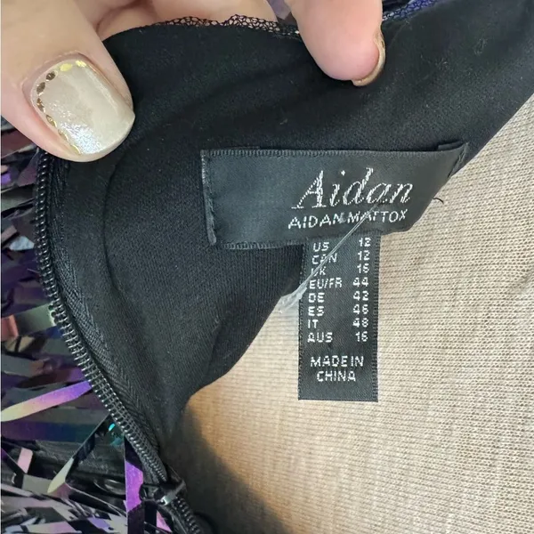 NWT Aiden Mattox Sequin Flapper Cocktail Mini Dress Multicolored Party Dress - Image 4